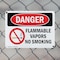 Signmission Flammable Vapors No Smoking Danger Sign, Plastic, 10in W x 7in L, 2PK OS-2PACK-DS-P-710-L-1258 - alternate 8
